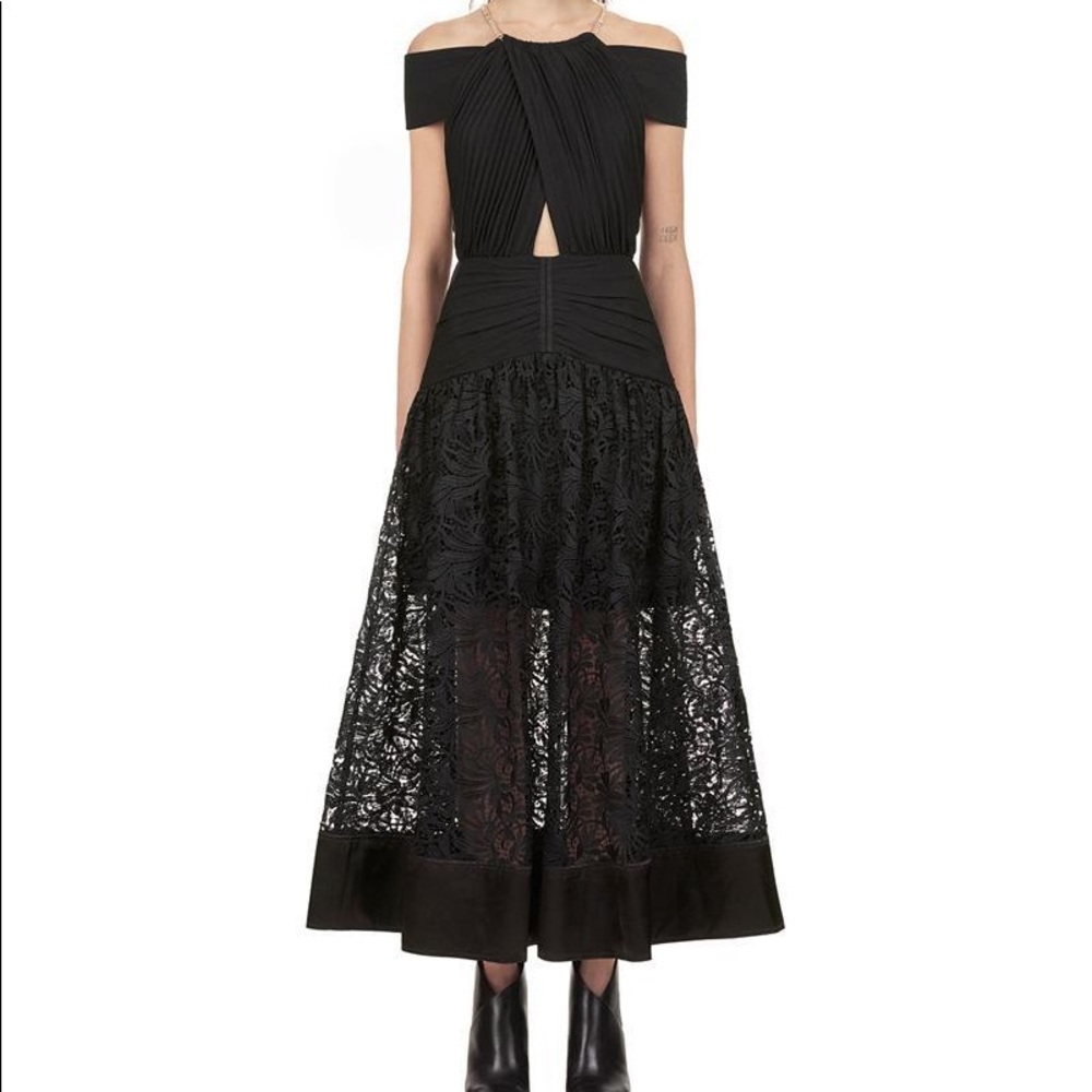 Self Portrait Across Shoulder Midi Dress